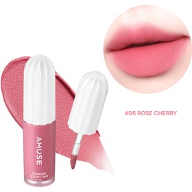 Resim Amuse - Powder Velvet Tint (12 Saate Kadar Kalıcı Yüksek Pigmentli Kadifemsi Dokulu Pantenollü Tint) 3.3gr - #06 ROSE CHERRY 