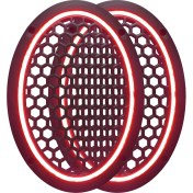 Resim SOUNDERS Neon Işıklı (6x9) Inç Kaliteli Plastik Hoparlör ve Midrange Kapağı - 2 Adet - Kırmızı 