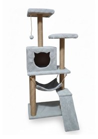 Resim Missidea S9 Kedi Tırmalama Kulesi Platformlu 124 Cm Gri 