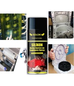 Resim Solon Profesyonel 5 Adet Silikon Kalıp Ayrıcı ve Yağlayıcı Sprey 500 Ml. 