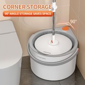 Resim JOYBOS Spin Mop ve Kova Sistemi 2 Mikrofiber Ped ile - 360° Dönen, Kendi Kendine Sıkma, Islak ve Kuru Kullanım İçin Çift Odacılık, Sert Ahşap, Fayans, Mermer Zeminler İçin İdeal - Oturma Odası ve Mutfak Temizlik Çözümü, Zemin Temizliği için Mop 
