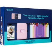 Resim Instax Mini Link 2 Pembe Akıllı Telefon Yazıcısı Bundle Box 