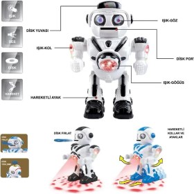 Resim MCM Group DF-6022 Işıklı ve Müzikli Disk Atan Uzaylı Robot 