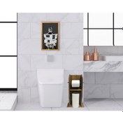 Resim Bk Home Doğal Masif Ahşap Tuvalet Kağıtlığı Ve Dekoratif Retro Ah (551052208) Bk