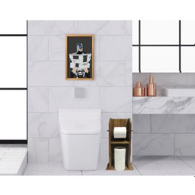Resim Bk Home Doğal Masif Ahşap Tuvalet Kağıtlığı Ve Dekoratif Retro Ah (551052208) 
