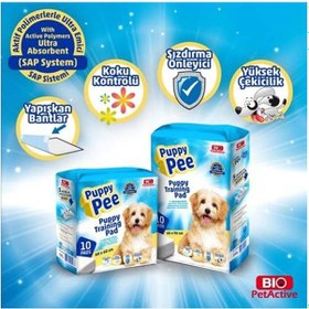 Resim Bio Petactive Puppy Training Yapışkan Bantlı Köpek Çiş Pedi 60 x 90 CM 10'lu 
