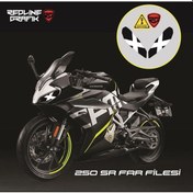Resim Cfmoto 250sr X Siyah Beyaz Far Sticker Far Gözü Far Filesi Redlinegrafik 