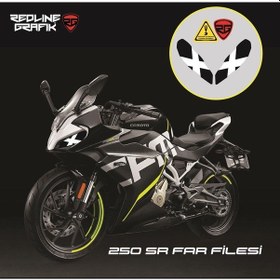 Resim Cfmoto 250sr X Siyah Beyaz Far Sticker Far Gözü Far Filesi Redlinegrafik 