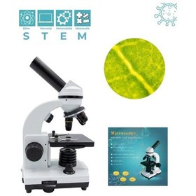 Resim Temel Led Işıklı Monoküler Mikroskop Seti 40x 640x Öğrenci Hobi Bilim Kiti 