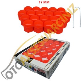 Resim A Kalite Mefsa Bijon Kapağı Düz 17 Mm Turuncu 20 Li Set 