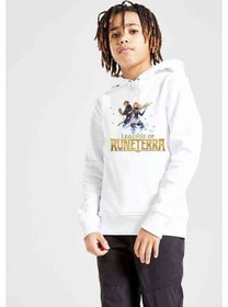 Resim Legends Of Runeterra Ezreal And Lux Baskılı Unisex Çocuk Sweat Beyaz 