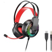 Resim Teltree Ovleng Gt68 Kablolu Kulaküstü Kulaklık, Oyun İçin Genişletilebilir Işıklı, Mikrofonlu, 3.5mm+usb, Ses Kontrolü - Kırmızı 10" 