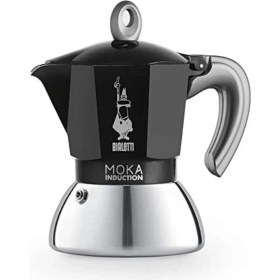 Resim UltraMint Şık Siyah Indüksiyon Mokapot 4 Cup, Pratik ve Lezzetli Kahve Keyfi 