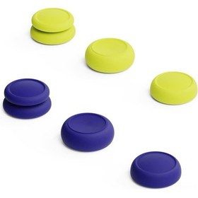 Resim Wezone Koyu Mavi Ve Neon Sarı 6'lı Joystick Kapağı Seti - Nintendo Switch Pro, Ps4/ps5 Kontrolleri İçin - Doğruluk Ve Kontrolü Artırır 