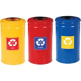 Resim Şengülerticaret Fkn Üçlü Boyalı Geri Dönüşüm Çöp Kovası Diğer 