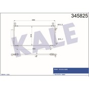Resim KALE OTO Radyatör 345825 Klima Radyatörü Yaris 05- 1.3 16V 1.5 16V 1.8 16V 480X310X16 