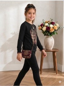 Resim Kız Çocuk Siyah Sweatshirt 