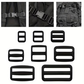 Resim 10 adet Tri Glide Ayarlanabilir Kemer Tokaları, Köpek Yakağı, Sırt Çantası Kemerleri, Webbing Kemer Aksesuarları için Plastik Kayar 