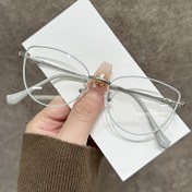 Resim Erkek ve Kadınlar için Blokaj Gözlükleri - Bilgisayar, TV, Telefon ve Oyunlara Karşı Anti-Yorgunluk, Şeffaf Lensli - Günlük Kullanım İçin Şık Kare Metal Çerçeve 
