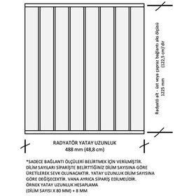 Resim Alüminyum Panel Radyatör Klasik 1250 X 480 Ral 9010 Kırık Beyaz 