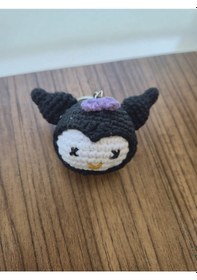 Resim Amigurumi Kuromi Anahtarlık Altın - Siyah 