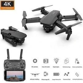 Resim Çift Kameralı Drone 4K Hava Quadcopter 2.4g Kızılötesi Rc Işıklı Katlanabilir Drone Wifi 