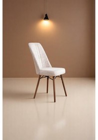 Resim 6 Kişilik Açılır Masa Sandalye Takımı Mutfak Masası Takımı Salon Masası Yemek Masası Masa Takımı Krem 