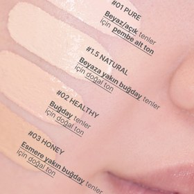 Resim Amuse - Dew Wear Foundation (Kalıcı Parlaklık Etkisi Sunan Doğal Kapatıcı Fondöten) 35ml (%60 SKT İndirimli) - #1.5 NATURAL 