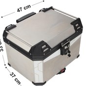 Resim GP Kompozit Universal 57 lt Alüminyum Motosiklet Çantası Gri 