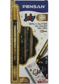 Resim Pensan Jel Kalem 2800 Altın Jely Glitter Simli 12'li Paket Diğer 