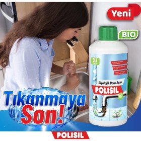 Resim Polisil Biyolojik Gider Temizleyici 500 ml Kötü Kokuları Önleyici Etkili Temizlik Kimyasalı 