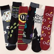 Resim 6 Çift Unisex Çorap - Warner Co-Branded Harry Potter Serisi. Hedwig The Owl, Platform 9¾ ve Hogwarts gibi klasik unsurlarla bu çoraplar, filmler ve anime sevgilileri için koleksiyon ve stil ihtiyaçlarını karşılamak için mükemmeldir. 