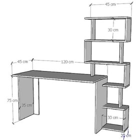 Resim Moonlife Yakamoz Kitaplıklı Çalışma Masası Beyaz 