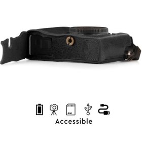 Resim MegaGear Panasonic Lumix Dc-gx9 (tek Dip) Hakiki Deri Fotoğraf Makinesi Kılıfı 