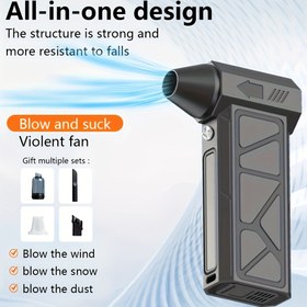 Resim Yüksek Hızlı Şiddetli Turbo Fan, Yüksek Güçlü Araba Hava Temizleyici, Çok Fonksiyonlu Taşınabilir Turbo Kamp Fanı, Elde Taşınabilir Açık Hava Kamp Elektrikli Kurutucu. Fırçasız Motorlu Turbo Fan. Çoklu Aksesuarlar Dahil, Esneme ve Toz Emme Fonksiyonları ile En İyi Tatil Doğum Günü Hediyesi, Eş ve Arkadaşlar için. 