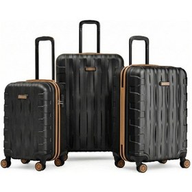 Resim 3'lü Valiz Seti Büyük Boy - Orta Boy - Kabin Boy Siyah-taba 1167 Siyah - Taba 