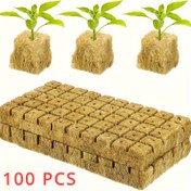 Resim 100 adet EcoGrow Kaya Yünü Hidroponik Büyüme Küpleri - Tohum Çimlenmesi ve Bitkisel Büyüme için Yüksek Gözeneklilik Dikim Ortamı, Kesilmesi ve Nakledilmesi Kolay, Yüksek Su Tutma Kapasitesi, Ahşap Lif Malzeme, Bahçe Malzemeleri 