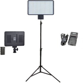 Resim FototekFotograf Pro Led-396 Video Kamera Işığı Tepe Lambası Led Işık + 2 Metre Işık Ayağı F770 Pil Ve Şarj 