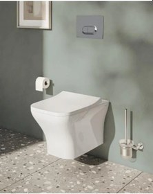 Resim Krom Kaplamalı Yedek Tuvalet Kağıtlığı 16.5 x 12.2 x 11.2 CM 