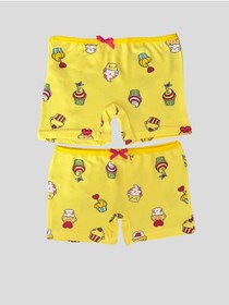 Resim elmas kids Kız Çocuk Pamuklu Dondurma Desenli 2'li Boxer 