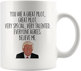 Resim Funny Pilot Gift, Pilot Trump Mug, Gift for Pilot, Pilot Gift Idea, Funny Gag Gift for Women, Coffee Mug, Pilot Gift for Men, Pilot Birthday 