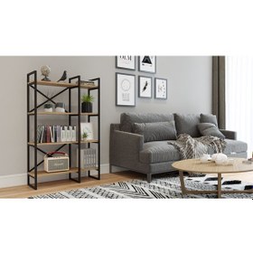 Resim Robinhome Robin Home Atlantis Metal Kitaplık 4 Raflı 2 Bölme 138Cm As2-A 