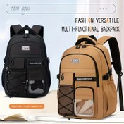 Resim Şık Hafif Sırt Çantası - Unisex Okul Çantası Ayarlanabilir Askılar, Pürüzsüz Fermuar Tasarımı ve Tablet Bölümü ile - Dayanıklı Günlük Sırt Çantası Seyahat, İşe Giderken, İşe Giderken - Siyah ve Bej, Seyahat Sırt Çantası, İşe Giderken Çanta, Modern Sırt Çantası, Sağlam Yapı, Günlük Seyahat, Minimalist Tasarım, Yüksek Kaliteli Kumaş, Ofis Çalışanları, Gençler İçin, Seyahat Sırt Çantası, Yıkanabilir Malzeme, Ofis Çalışanları, Kolej Öğrencileri Sırt Çantası Seti ve Cüzdan, Sevimli Sırt Çantası Haf 