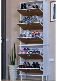 Resim Eliusta Cover 72 Cm Ayakkabılık Dış Kapı/koridor/giyim Odası Uygun Ceviz Renk 72x205x26 Cm Ayakkabılık Ceviz 