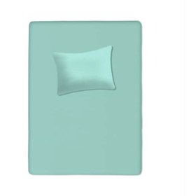 Resim %100 Pamuklu Bebek Lastikli Çarşaf 70x130+20 Bebek Yastık Kılıfı 35x45 Mint Yeşili 