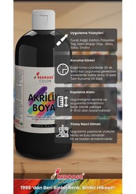 Resim Red Rose Siyah Akrilik Boya 2'li Set 2 x 500 G 