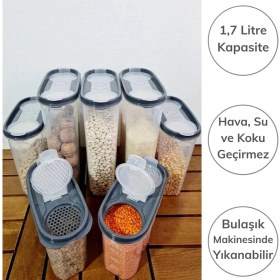 Resim İsmiyle Al 2 Kapaklı Ölçekli Erzak Kuru Gıda Saklama Kutusu Kabı - 1,7 Litre - SA935 (5047) 