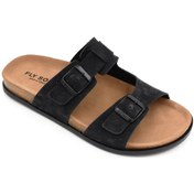 Resim Fly Soft S923 Termo&poli Kaymaz Hafif Taban Çift Toka Erkek Terlik Siyah Siyah 