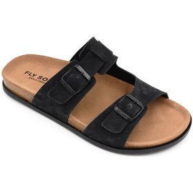 Resim Fly Soft S923 Termo&poli Kaymaz Hafif Taban Çift Toka Erkek Terlik Siyah Siyah 