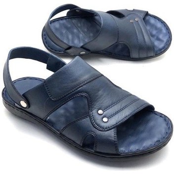 Deritarz Hakiki Deri Masajlı Ortopedik Hafif Erkek Sandale Siyah